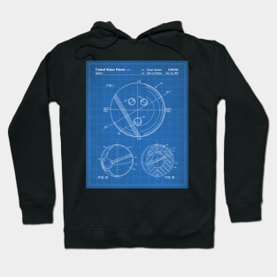 Bowling Ball Patent - Bowler 10 Pin Bowling Art - Blueprint Hoodie